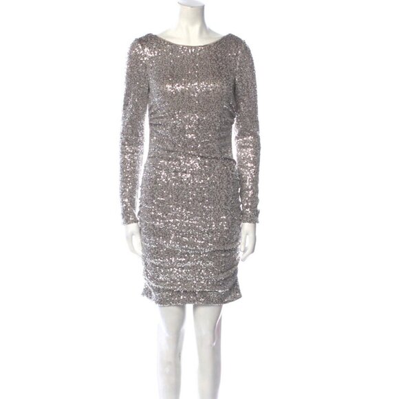 Aidan Mattox Mini Dress Metallic Sparkle Sequins‎ Party Cocktail 6 - Picture 1 of 9